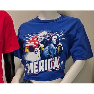 'Merica USA T-Shirt Men's L | Patriotic Eagle, Washington, Ben‎ Franklin Tee